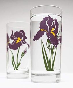 Purple Irises - Set of 2 Iris Glasses, Gift for Mom, Gift fo